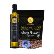 Load image into Gallery viewer, Organic Original Flax Seed Oil &amp; Whole Flax Seed Pack