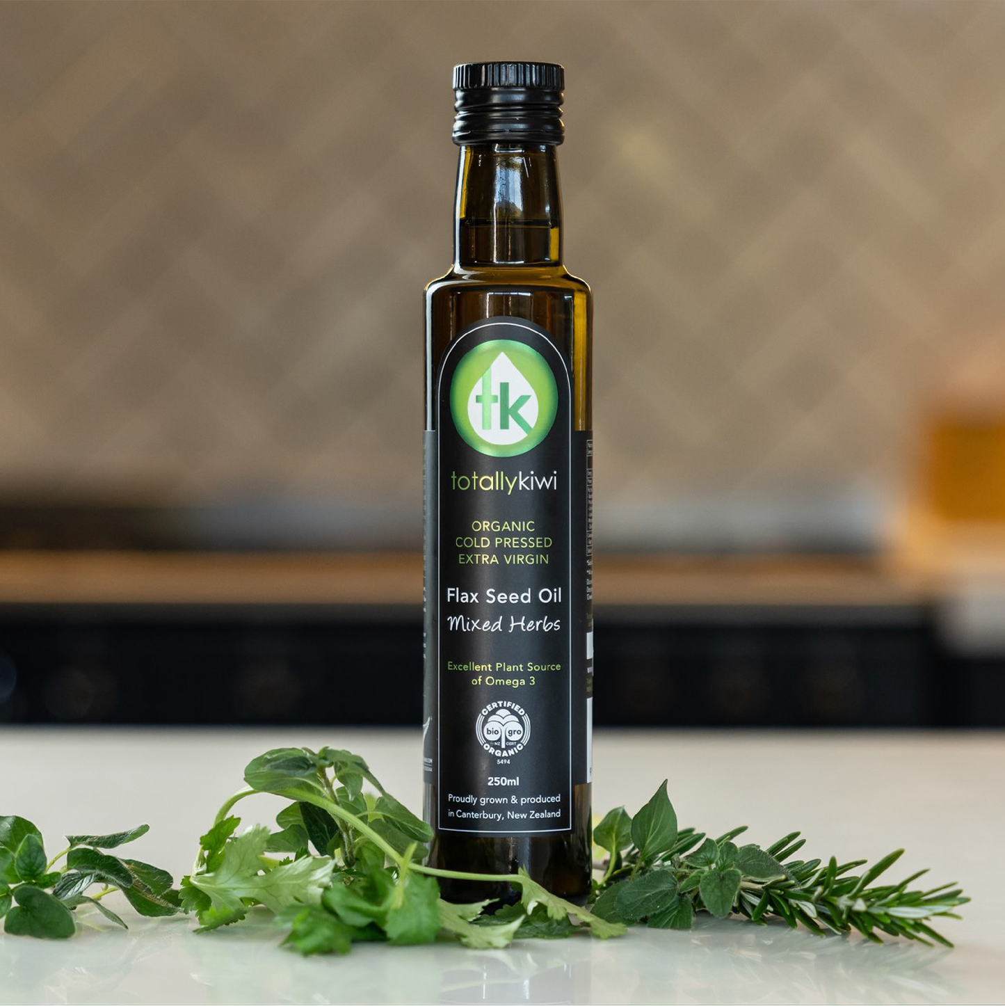 Certified Organic Mixed Herb Infused Flax Seed Oil