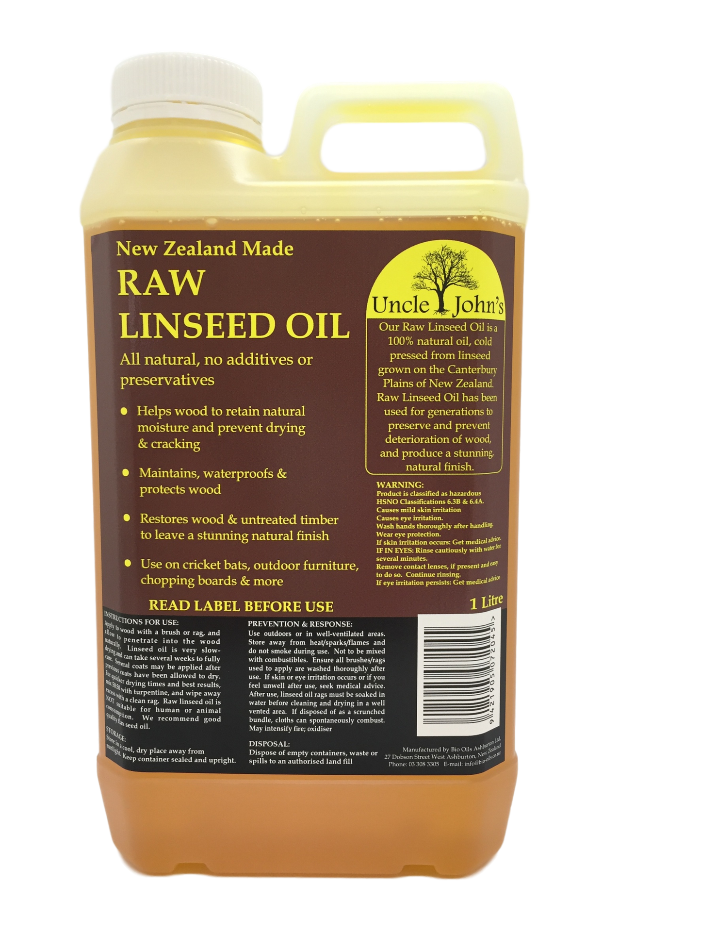 Uncle Johns Raw Linseed Oil