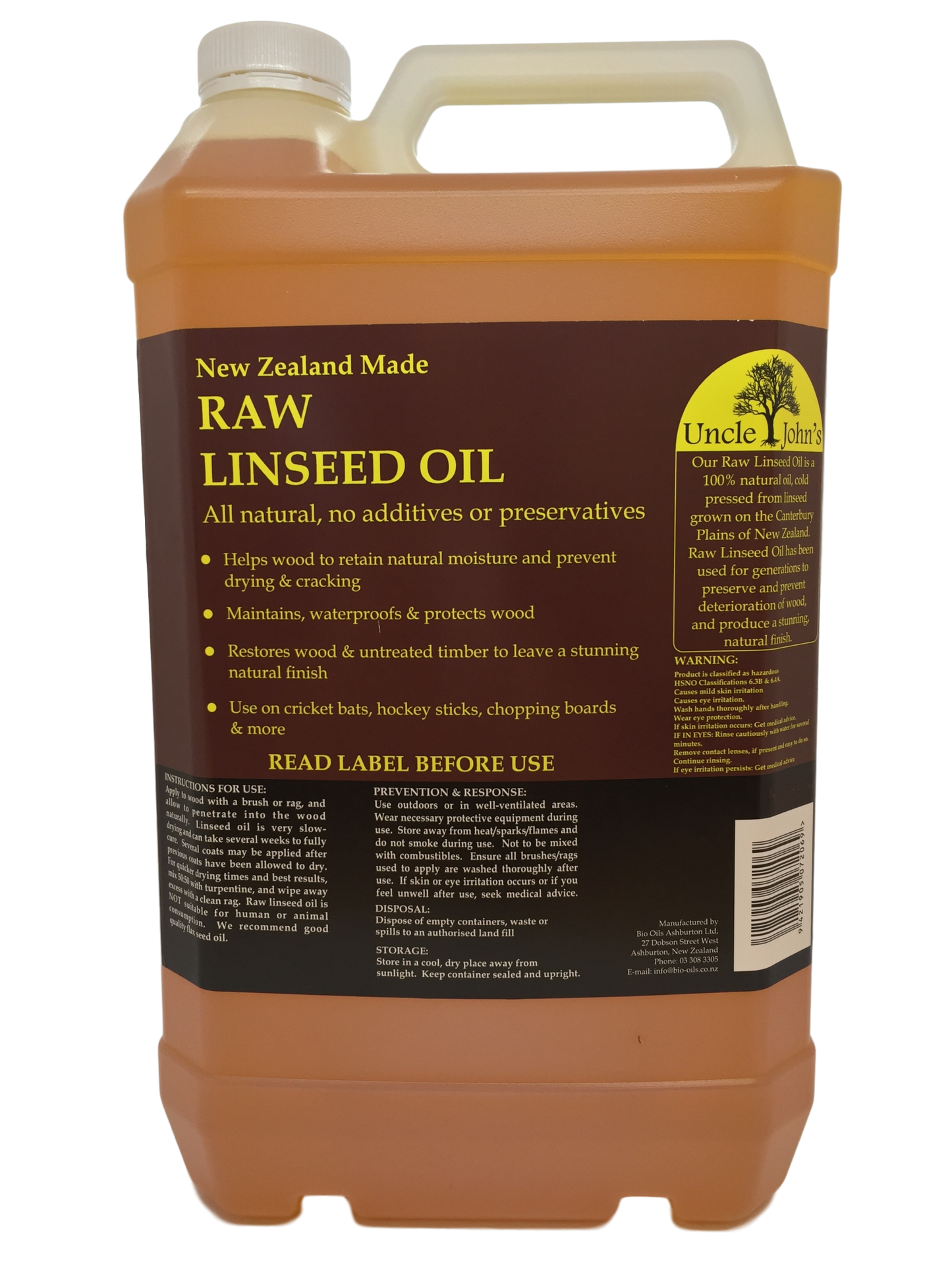 Uncle Johns Raw Linseed Oil